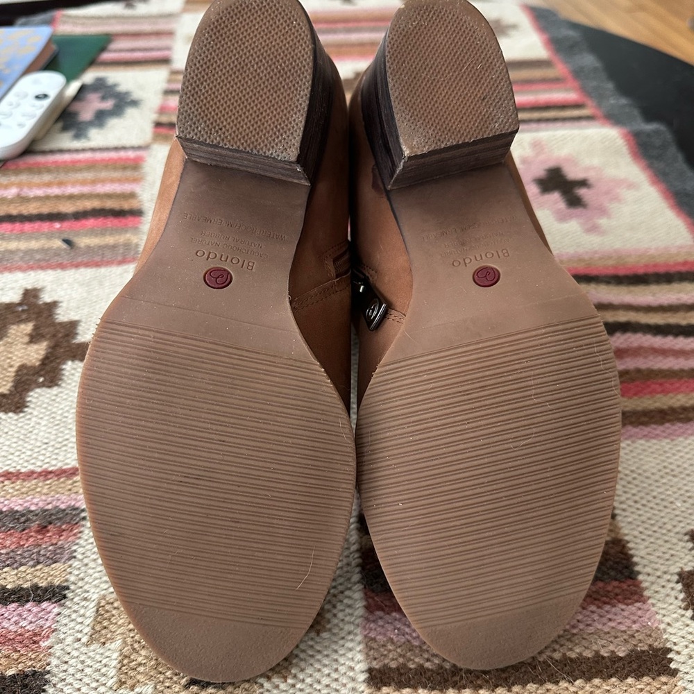 Blonde waterproof tan Brown leather Ankle Boots - Picture 7 of 11